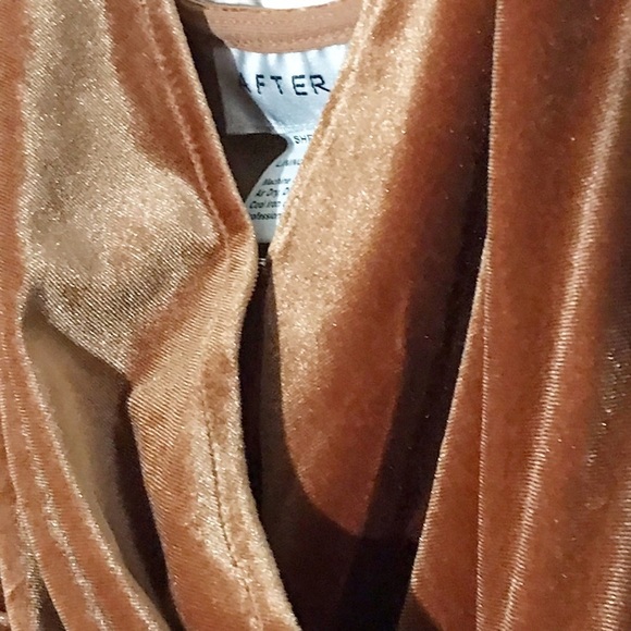 After Six 1536 Golden Almond Tan Velvet Wrap Maxi Evening Dress Pockets Small - Picture 7 of 8